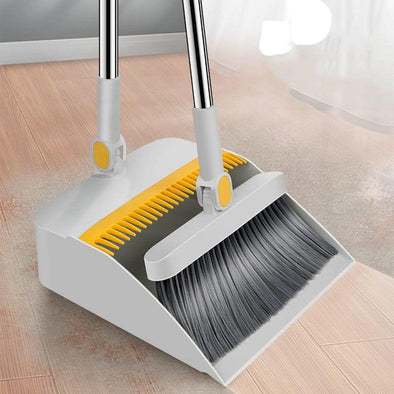 KIT ESCOBA Y RECOGEDOR PLEGABLE SET DE LIMPIEZA AJUSTABLE