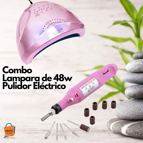 Combo Lampara para Uñas de 48w mas pulidor Dril de Uñas Electrico