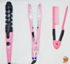 Alisado perfecto Combo Plancha Rizador y Peine Rosado