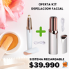 KIT SISTEMA DE DEPILACION FACIAL RECARGABLE UNICO