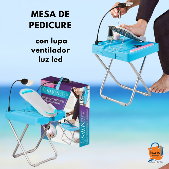 Mesa Para Pedicure Estación Multifunción Uñas Pies Plegable