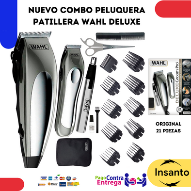Combo Peluquera Patillera y Depilador Wahl Deluxe Groom Pro 3 En 1 100 % Original