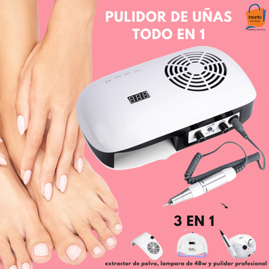 Multifuncional 3 en 1, pulidor de Uñas, Lampara de Uñas y Extractor de Polvo