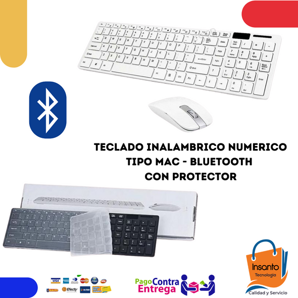 Teclado Y Mouse Inalambrico Con Protector Para El Teclado elegante tipo MAC