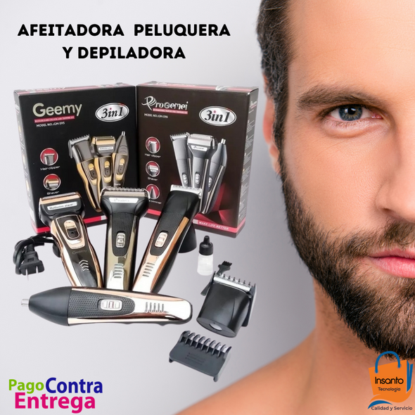 Perfecta Maquina 3 en 1 Afeitador, depiladora y Peluquera.