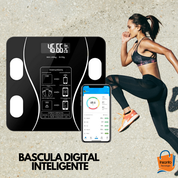 Bascula Inteligente Pesa Bluetooth Vidrio Templa Digital App