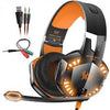 Audífonos Gamer Kotion G2000  Azul, Naranja y Roja Con Luz Led