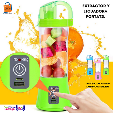 Maquina Licuadora Extractor de jugos Portátil 380ml, Usb, Recargable
