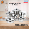 Batería De Ollas 12 Piezas Acero Termostato Schaffhausen