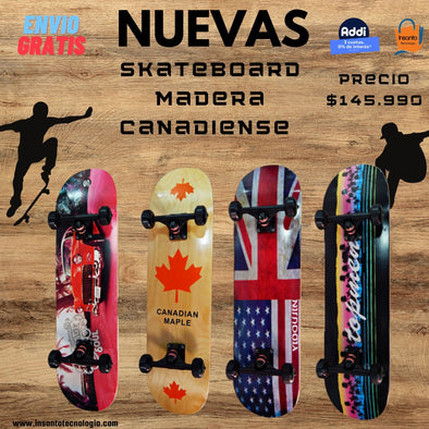 Tabla Skate Patineta 100% Pino Canadiense Profesional Envio