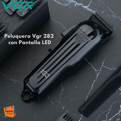 Peluquera Inalambrica Profesional Vgr 282 negra con Pantalla LED