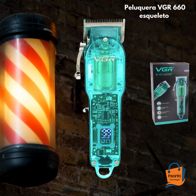 Peluquera Profesional VGR 660 tipo esquelelo transparente
