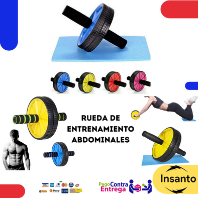 RUEDA ERGONOMICA DE ABDOMINALES METALICA CON TAPETE