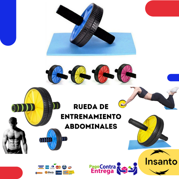 RUEDA ERGONOMICA DE ABDOMINALES METALICA CON TAPETE